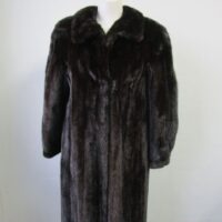 Women's Sz 6 Dark Ranch & Black Mink Fur Coat Jacket MINT Woman