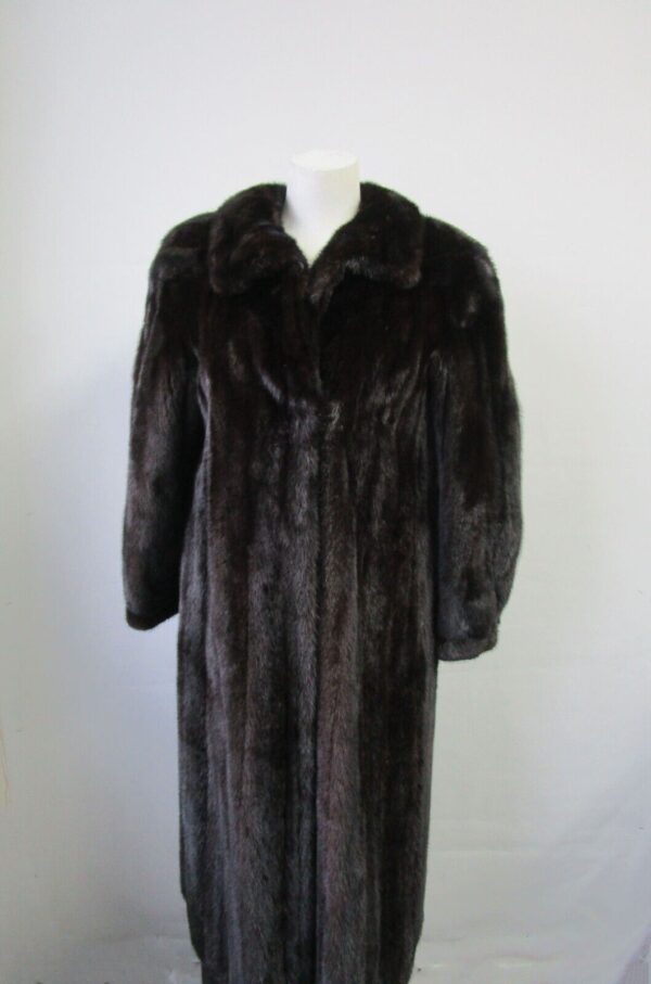 Women's Sz 6 Dark Ranch & Black Mink Fur Coat Jacket MINT Woman