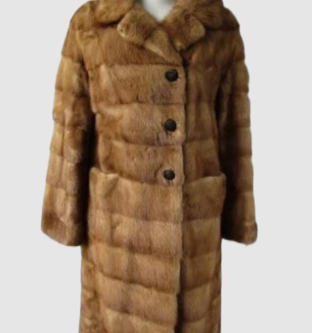 Pastel Mink Fur Coat Jacket Sz 6 MINT