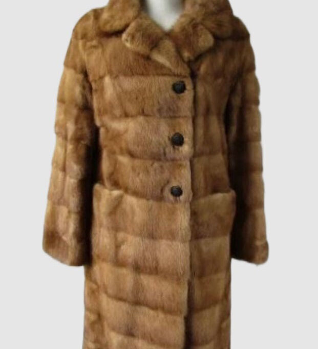 Pastel Mink Fur Coat Jacket Sz 6 MINT