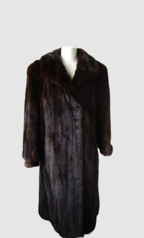 Women's Sz 10 Dark Ranch Real Mink Fur Coat MINT