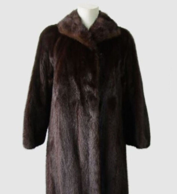 Women's Sz 8 Dark Ranch Mink Fur Coat Jacket Woman MINT+