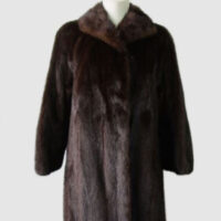 Women's Sz 8 Dark Ranch Mink Fur Coat Jacket Woman MINT+