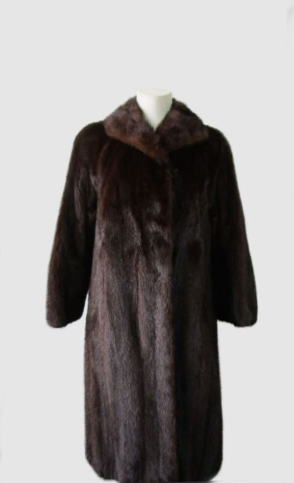 Women's Sz 8 Dark Ranch Mink Fur Coat Jacket Woman MINT+