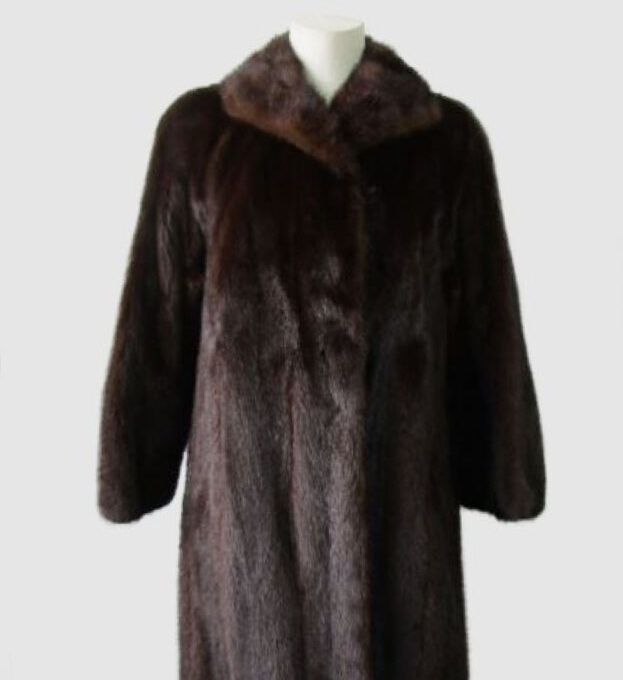 Women's Sz 8 Dark Ranch Mink Fur Coat Jacket Woman MINT+