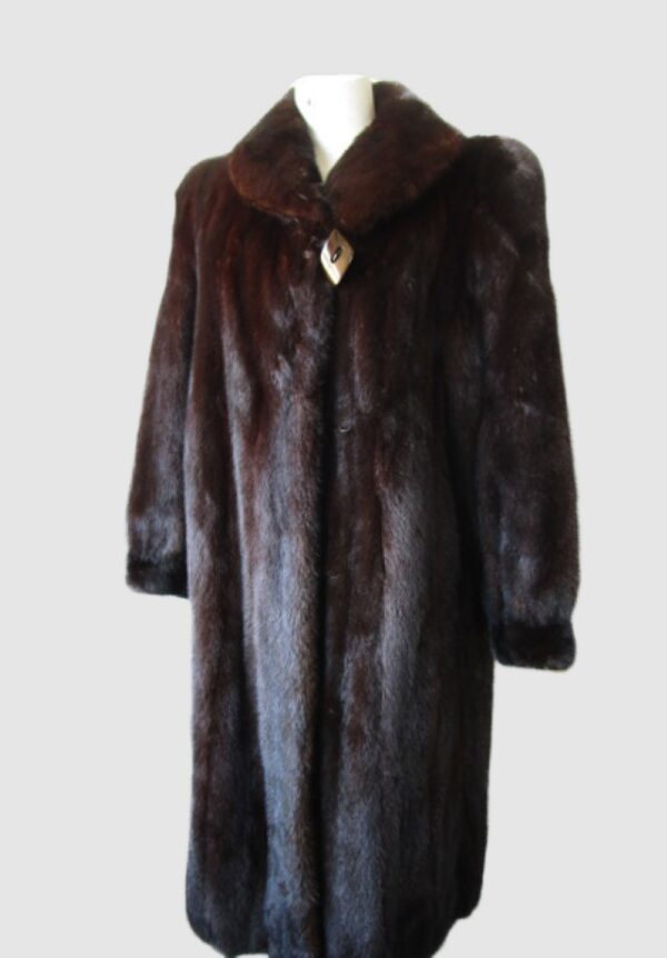 Women's Sz 10 Natural Dark Ranch Mink Fur Coat Jacket MINT