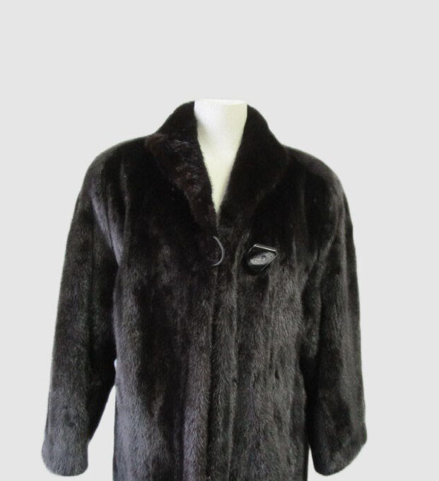 Women's Sz 6 Dark Ranch Canadian Mink Fur Coat Jacket SUPERB Woman