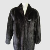 Women's Sz 6 Dark Ranch Canadian Mink Fur Coat Jacket SUPERB Woman