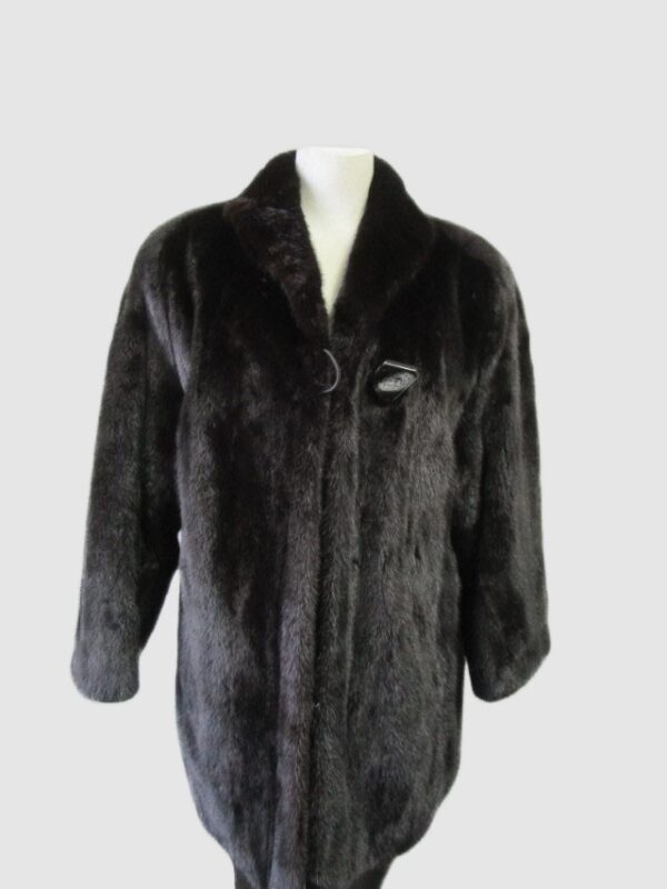 Women's Sz 6 Dark Ranch Canadian Mink Fur Coat Jacket SUPERB Woman