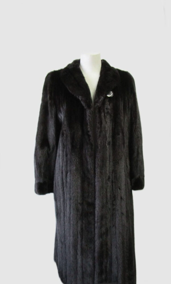 Women's Sz 6 Perfect FEMALE Mink Fur Coat Jacket Woman Black