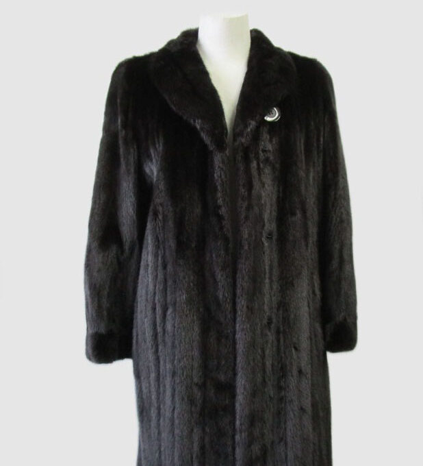 Women's Sz 6 Perfect FEMALE Mink Fur Coat Jacket Woman Black