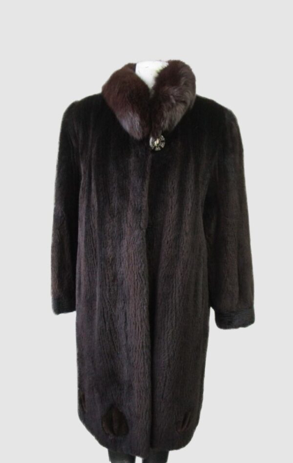 Sheared Raccoon & Fox Fur Coat Jacket Woman Sz 8 Superb