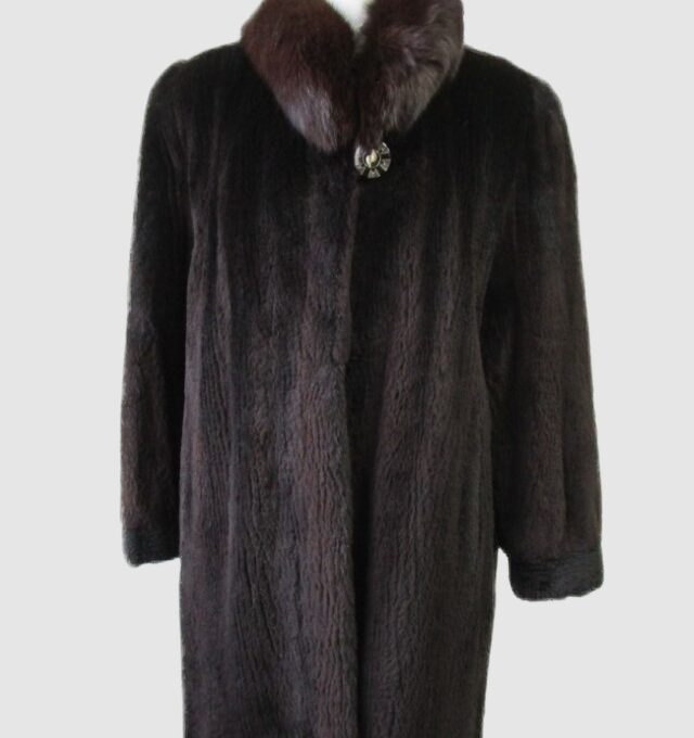 Sheared Raccoon & Fox Fur Coat Jacket Woman Sz 8 Superb