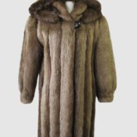 Women's Sz 8 Beaver Fur Coat Jacket HOOD MINT+ Woman