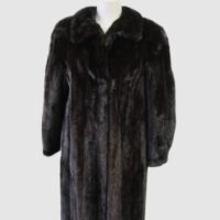 Dark Ranch & Black Mink Fur Coat Jacket MINT Woman Sz 6