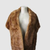 Women's Vintage MINT Mink Fur Shawl Stole Wrap Cape WEDDING Woman