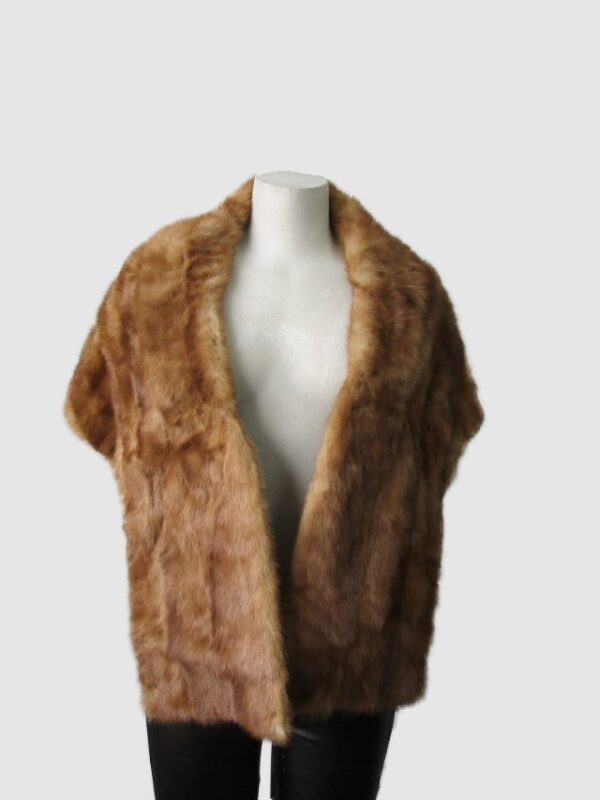 Women's Vintage MINT Mink Fur Shawl Stole Wrap Cape WEDDING Woman