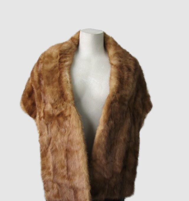 Women's Vintage MINT Mink Fur Shawl Stole Wrap Cape WEDDING Woman