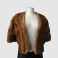 Women's Vintage MINT Mink Fur Shawl Stole Wrap Cape WEDDING Woman