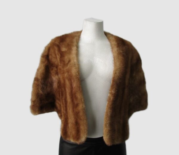 Women's Vintage MINT Mink Fur Shawl Stole Wrap Cape WEDDING Woman
