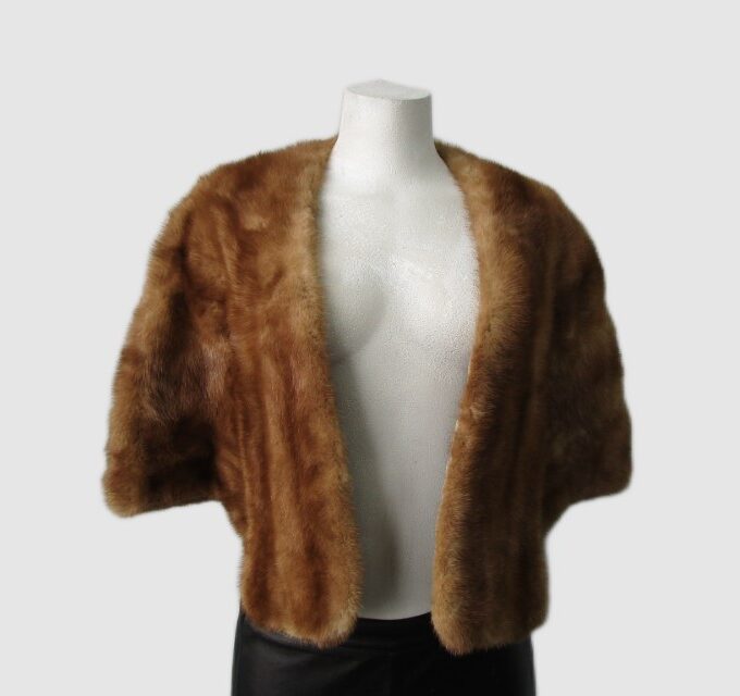 Women's Vintage MINT Mink Fur Shawl Stole Wrap Cape WEDDING Woman