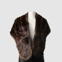 Women's Sz M Muskrat Fur Stole Wrap Cape MINT+ Woman