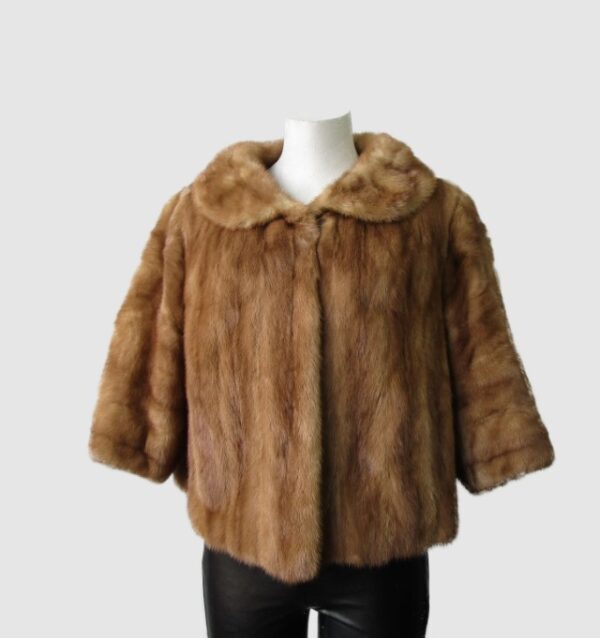 Women's Sz 6 Mink Fur Coat Jacket Bolero MINT Woman