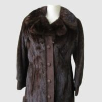 Women's Sz 4 Dark Ranch Mink Fur Coat Jacket with Suede SUPERB Woman