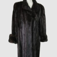 Women's Sz 12 Canadian Dark Ranch Mink Fur Coat MINT+ Woman