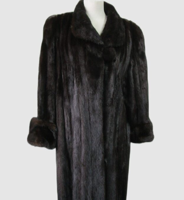 Women's Sz 12 Canadian Dark Ranch Mink Fur Coat MINT+ Woman