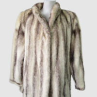 Women's Sz 8/10 Brown Cross MINK Fur Coat Woman MINT+