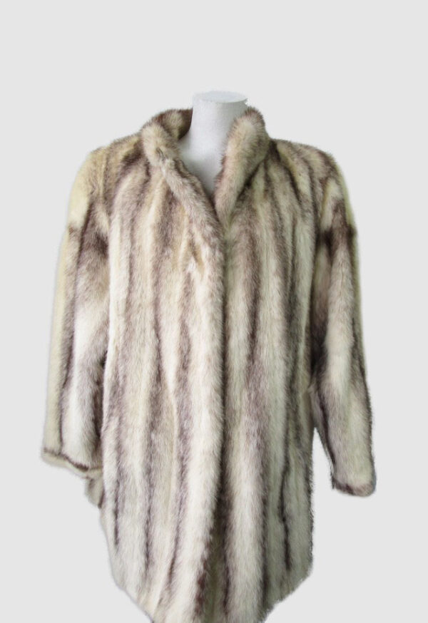 Women's Sz 8/10 Brown Cross MINK Fur Coat Woman MINT+