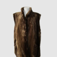 Women's Sz 12 Brown Real Sheared Beaver Fur Vest MINT+