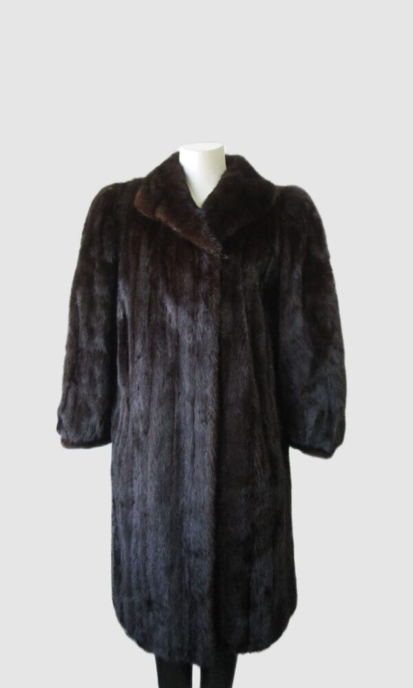 Women's Sz 12 Dark Ranch FEMALE Mink Fur Coat Jacket Mint+ CANADA MAJESTIC
