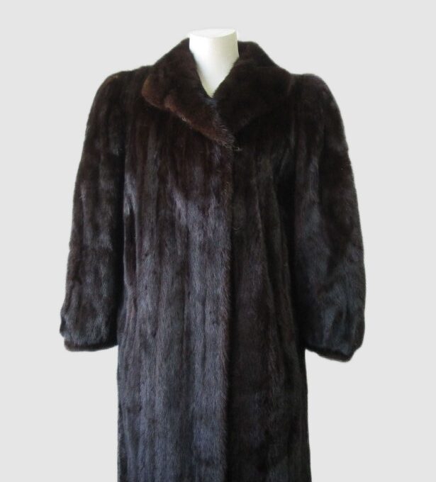 Women's Sz 12 Dark Ranch FEMALE Mink Fur Coat Jacket Mint+ CANADA MAJESTIC