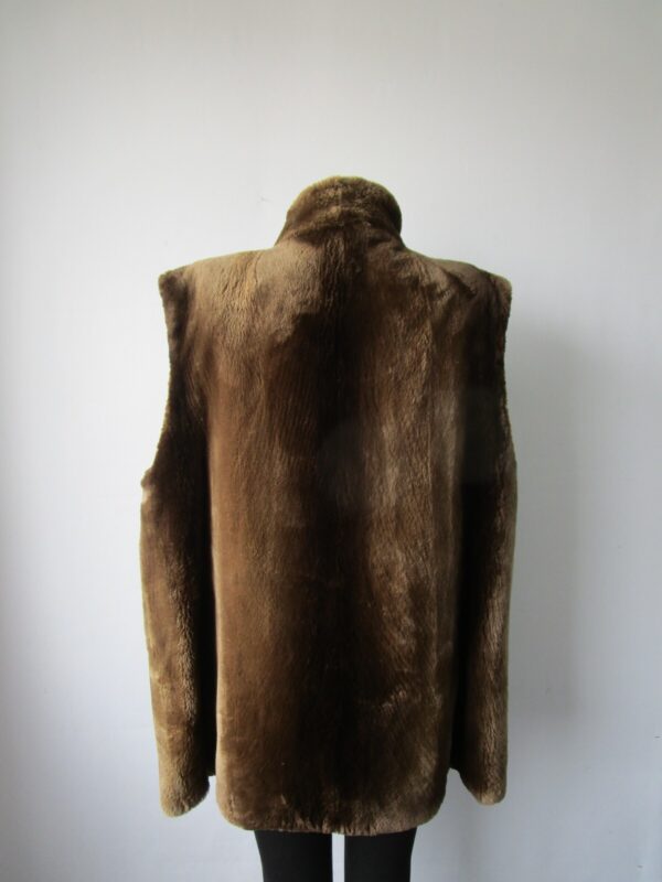 Women's Sz 12 Brown Real Sheared Beaver Fur Vest MINT+ - Image 4