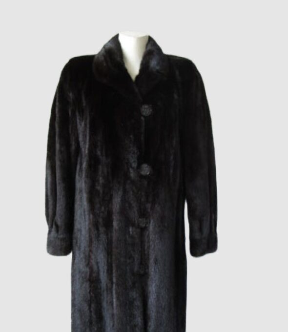Women's Natural Black Mink Fur Coat Jacket MINT++ Sz 6
