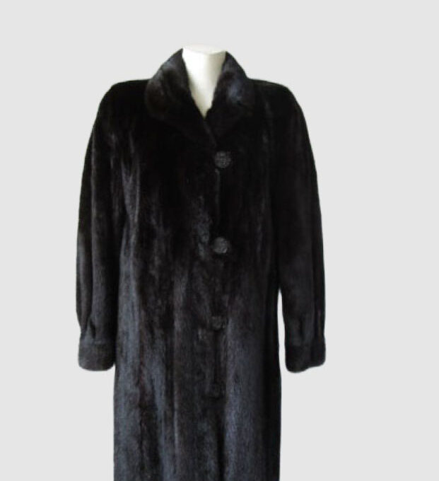 Women's Natural Black Mink Fur Coat Jacket MINT++ Sz 6