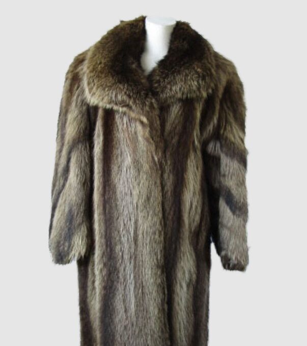 Raccoon Fur Coat Jacket MINT Sz 12