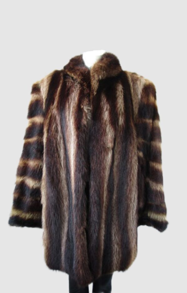 Raccoon Fur Coat Jacket MINT Sz 12