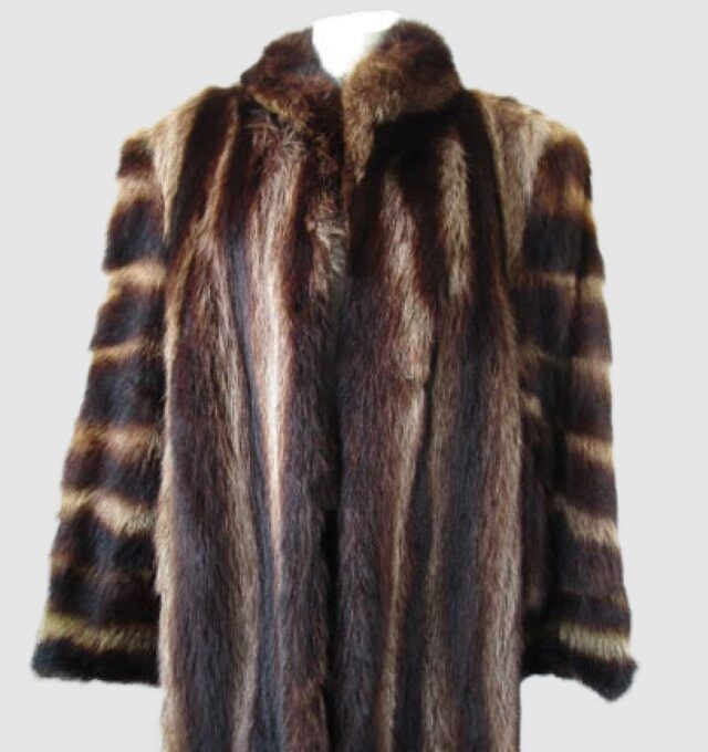 Raccoon Fur Coat Jacket MINT Sz 12