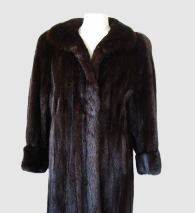 Women's Sz 6 Canadian Dark Ranch Mink Fur Coat Jacket MINT