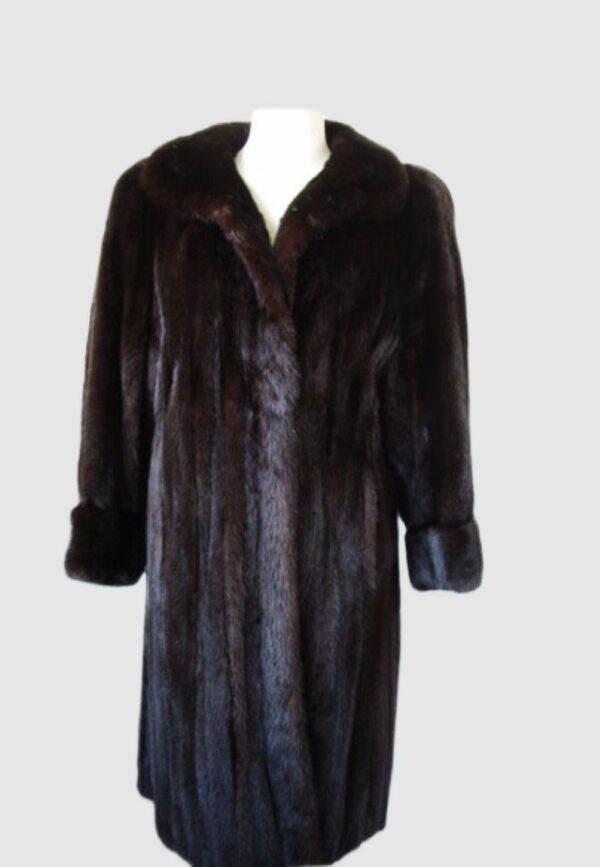 Women's Sz 6 Canadian Dark Ranch Mink Fur Coat Jacket MINT
