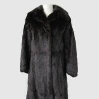 Women's Black Muskrat Fur Coat Superb Woman Sz 4