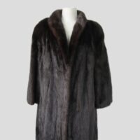 Women's Sz 14 Dark Ranch Mink Fur Coat MINT Woman
