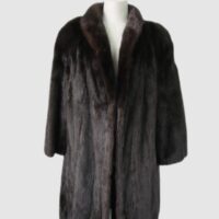 Women's Sz 14 Dark Ranch Mink Fur Coat MINT Woman
