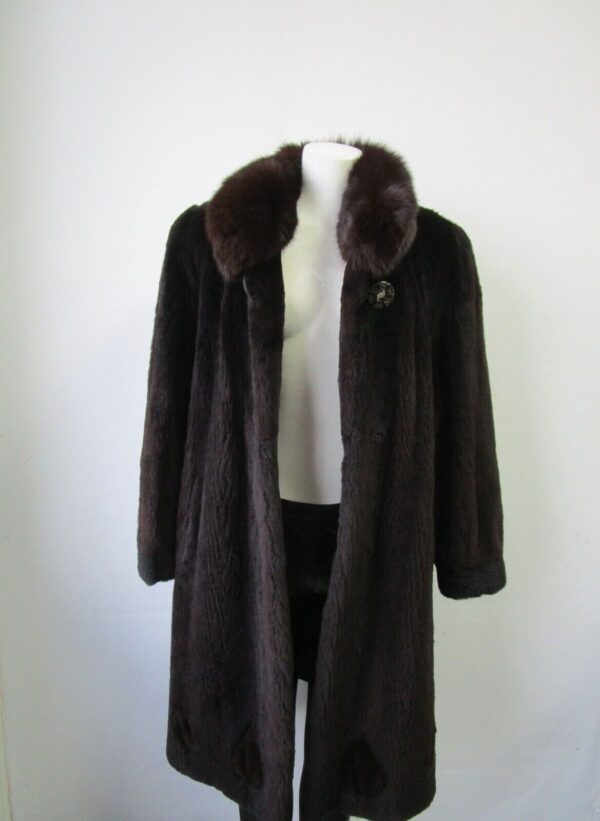 Women's Sz 8 SUPERB Sheared Raccoon & Fox Fur Coat Jacket SALE Woman - Image 2