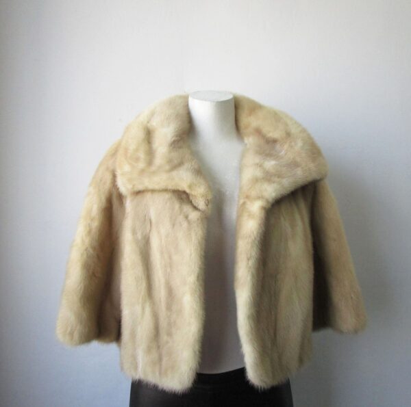 Women's Sz 6 S Pearl Mink Fur Jacket Bolero Coat MINT+ Woman - Image 3