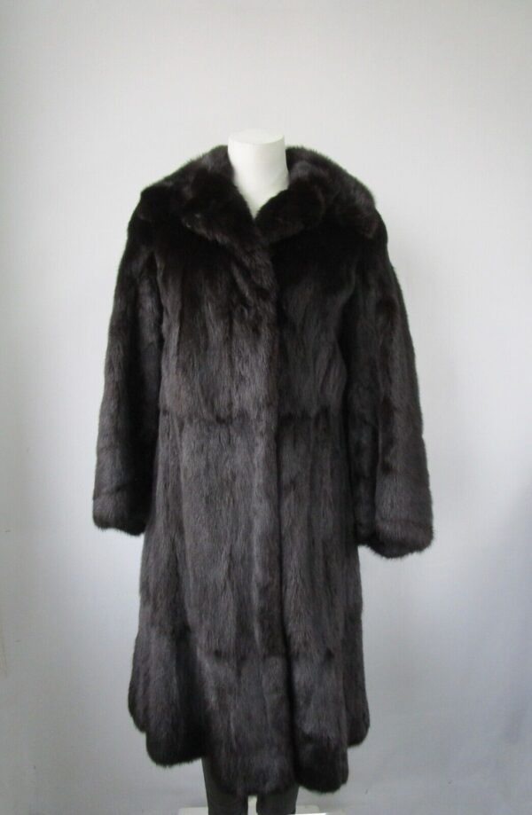 Women's Black Muskrat Fur Coat Superb Woman Sz 4 - Image 2