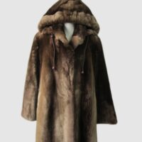 Women's SUPERB Sheared Beaver Fur Coat Jacket Hood Woman Sz 6